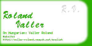 roland valler business card